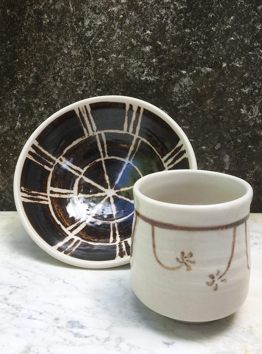 Ceramic bowl and tea cup by Gary McPhedran