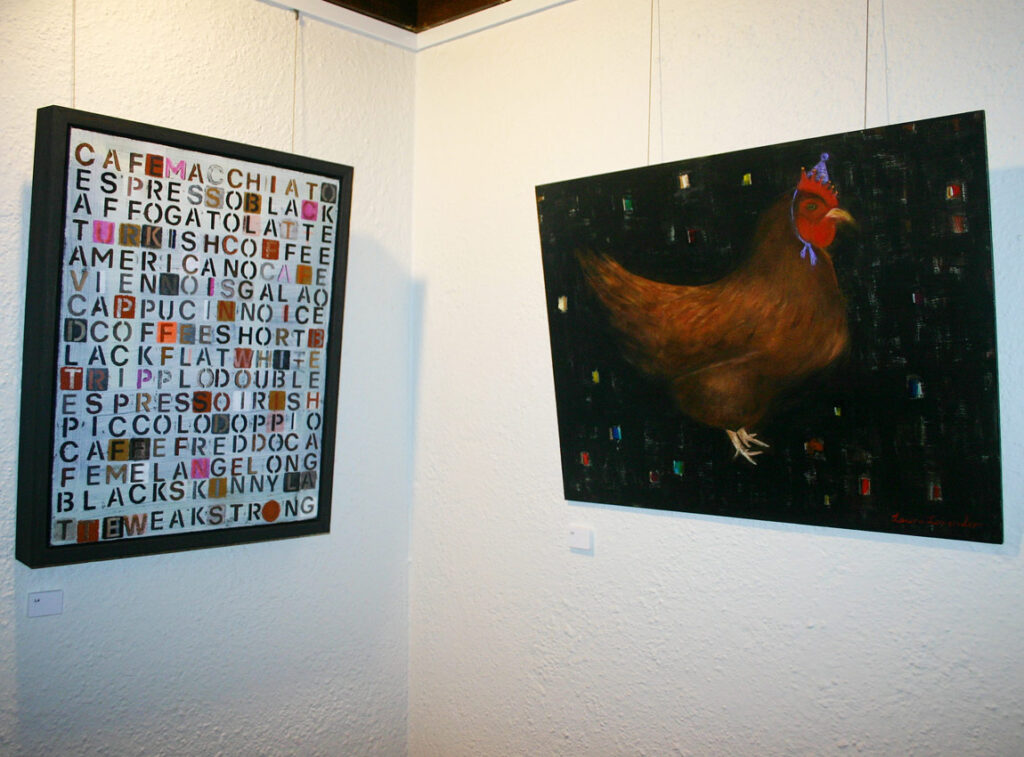 Exhibition of work hung on walls at WAS Gallery